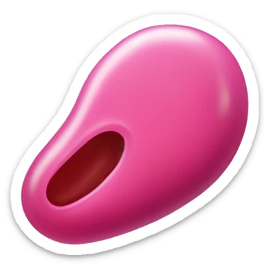 Kidney bean-shaped pink jelly sticker