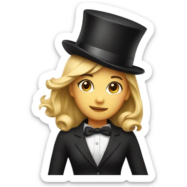 Girl with a top hat sticker