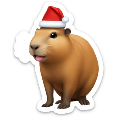 capybara wearing santahat sticker