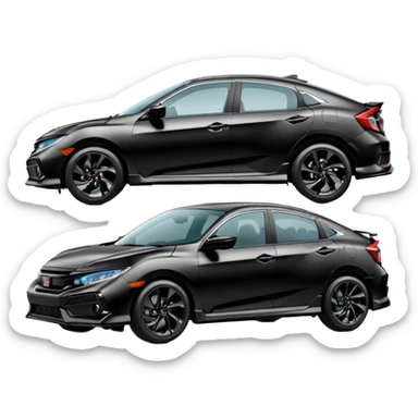 Make an emoji of a 2024 Honda civic sport with a black exterior with no added color  sticker