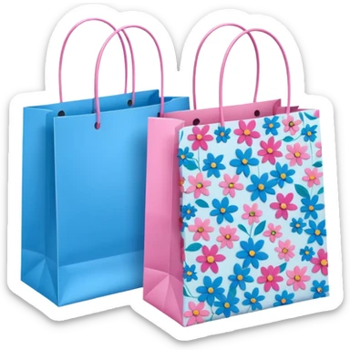2 beautiful shopping bag with pattern sticker