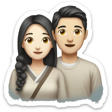 Korean young couple sticker