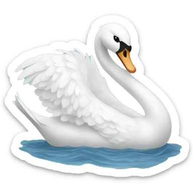 Swan with white bow  sticker