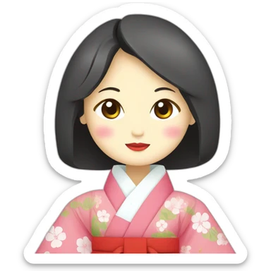 Hina doll, japan sticker
