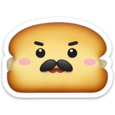 tonkatsu with a brown moustache sticker