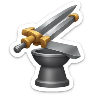guy forging a sword on an anvil sticker