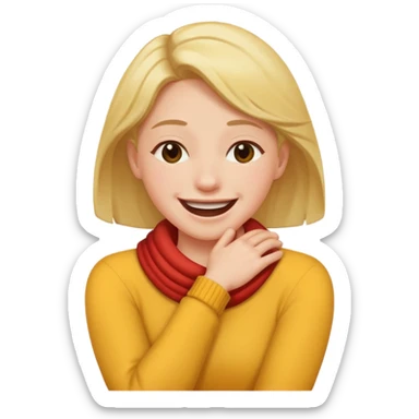 crossing arm grabbing neck laughing sticker