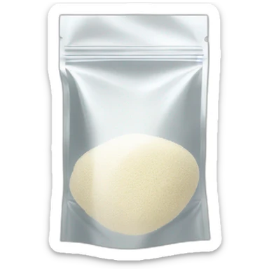 small transparent ziplock bag, with white powder sticker