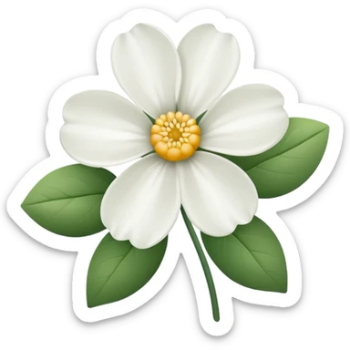 Flower white  sticker