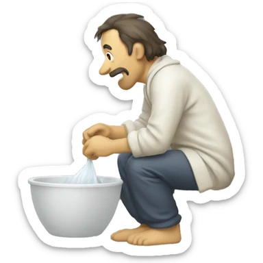 Homère qui fait la vaisselle sticker