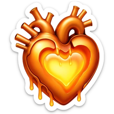 hot melting metal heart sticker