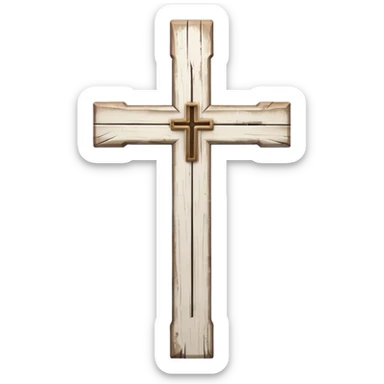 white cross sin madera  sticker