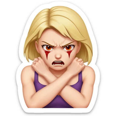 Angry women strangling herself sticker