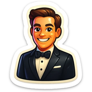 Remove the background from this modern Hollywood film star emoji, keeping the style and subject unchanged. sticker