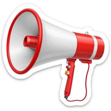 megaphone white & red sticker