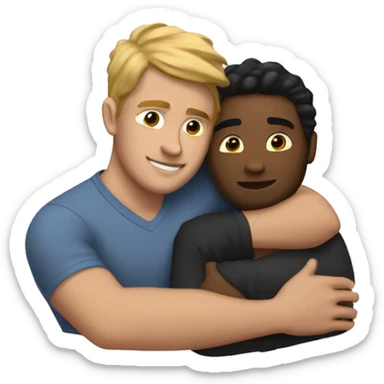 me and my boyfriend hugging on bed sticker