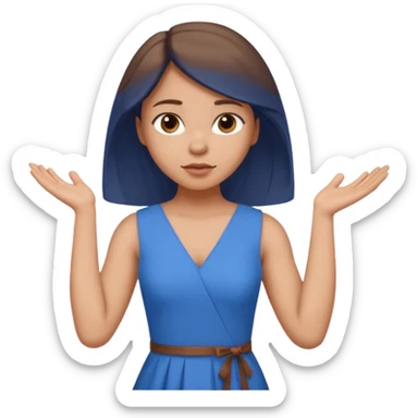 A girl with curious expressions and her arms resting  a v  on her waist  sticker