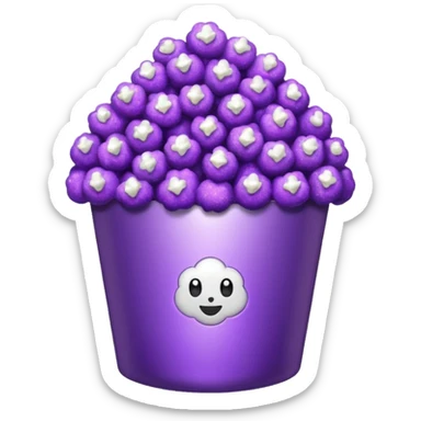 Glitter purple popcorn sticker