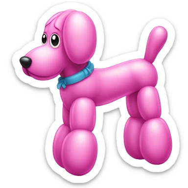 Pink balloon dog sticker