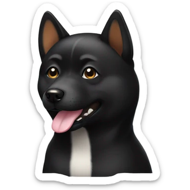Black Shiba Inu winking face sticker