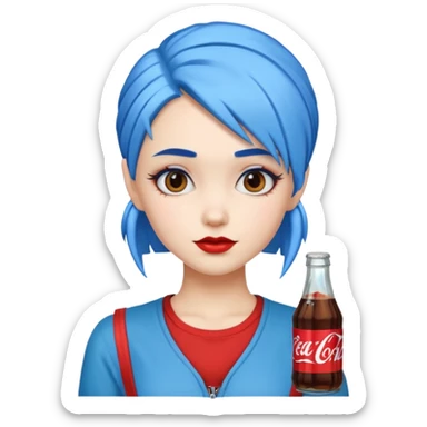 Nuka Cola Girl blue hair sticker