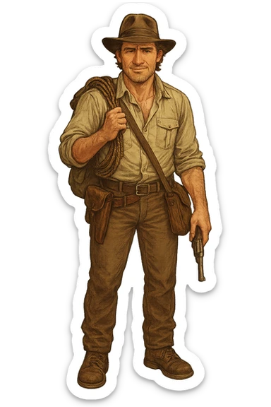 Extract the character from the background, including the clothes and accessories they are wearing, and place on a transparent background. Keep the original style and appearance exactly the same. sticker