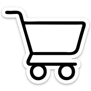 minimalist shopping cart logo, simple icon, clean lines, no background sticker