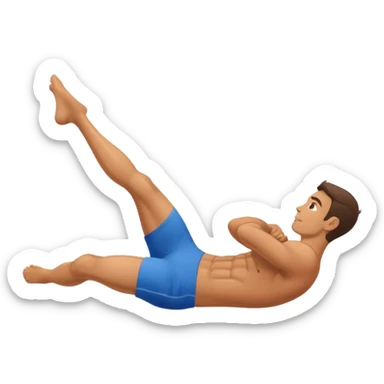 side-view of guy doing decline-crunches sticker