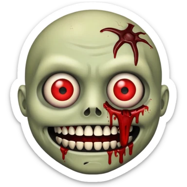 Zombie emoji with black grills  sticker