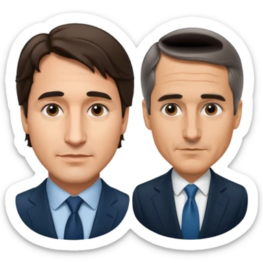 Justin Trudeau vs Mark Carney sticker