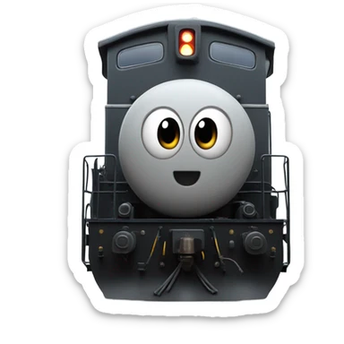 A electric locomotive (With little Kirby eyes on the front of the train) sticker