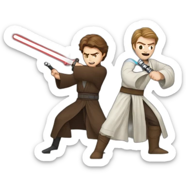 Anakin vs obi-wan lightsaber battle sticker