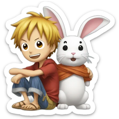 Luffy  and the Rabbit sticker