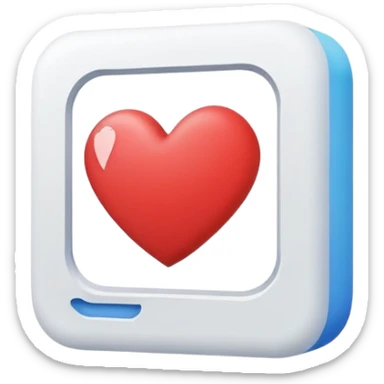 square social media post with a heart icon floating above it. The post includes a simple image and caption lines sticker