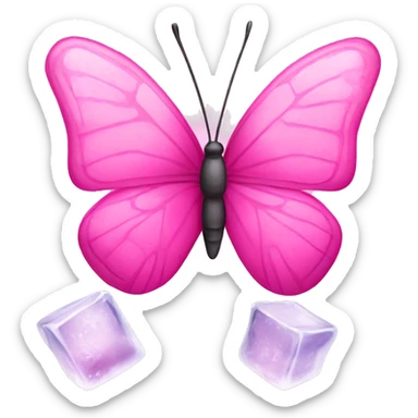 Pink butterfly ice cubes  sticker