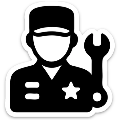 A technician in military uniform sticker