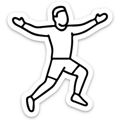 Cristiano Ronaldo with his famous 'Siuuu' celebration pose, jumping with arms out sticker