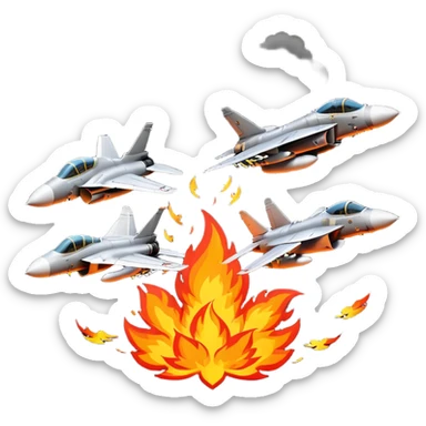 Fighter jets dropping bombs sticker