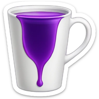 White Cup with purple liquid in it sticker