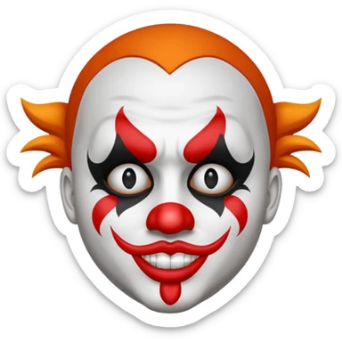 The simple Insane Clown Posse face makeup on a simple round emoji sticker