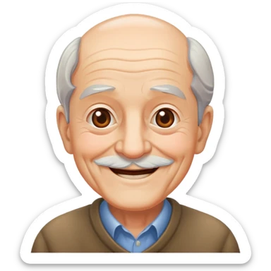 smiling old man indoors sticker