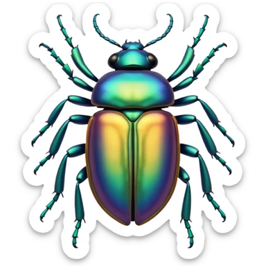 Strong iridescent beetle sticker