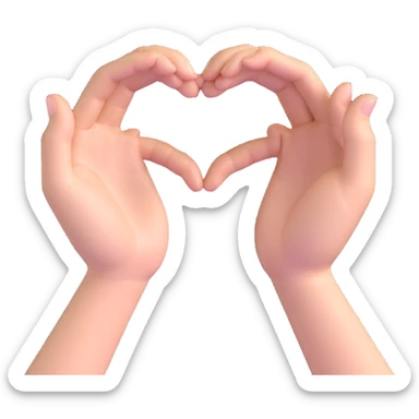 two hands forming a heart sticker