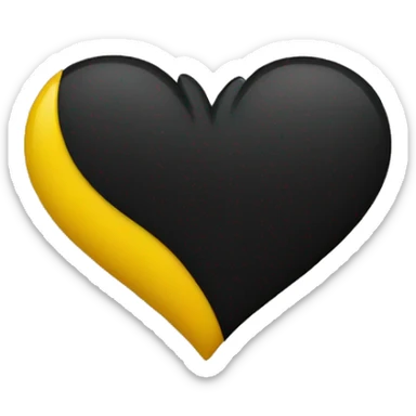 Half black and yellow heart sticker