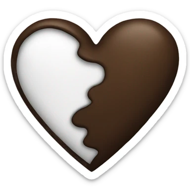 Black-And-deep-brown-Heart-Emoji sticker