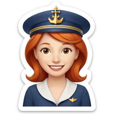 cruise emoji with a red headed woman sticker