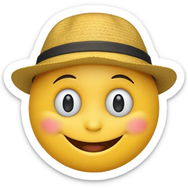 Şapkalı gülen emoji sticker