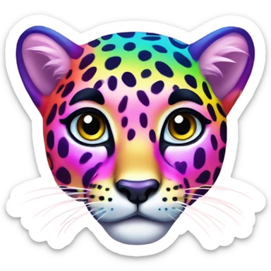 Lisa frank rainbow cheetah  sticker