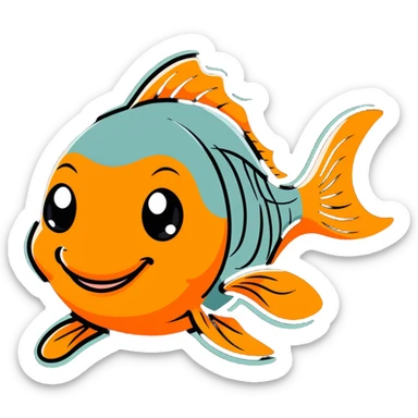 Happy nodding goldfish sticker