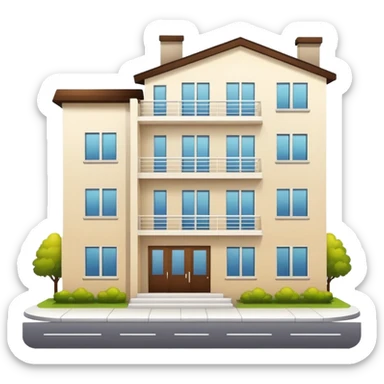 Housing apartment building with welcome sign sticker
